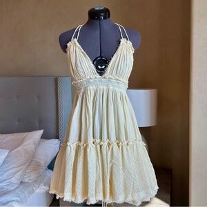 Free People 100 degrees mini dress in yellow
Size XS